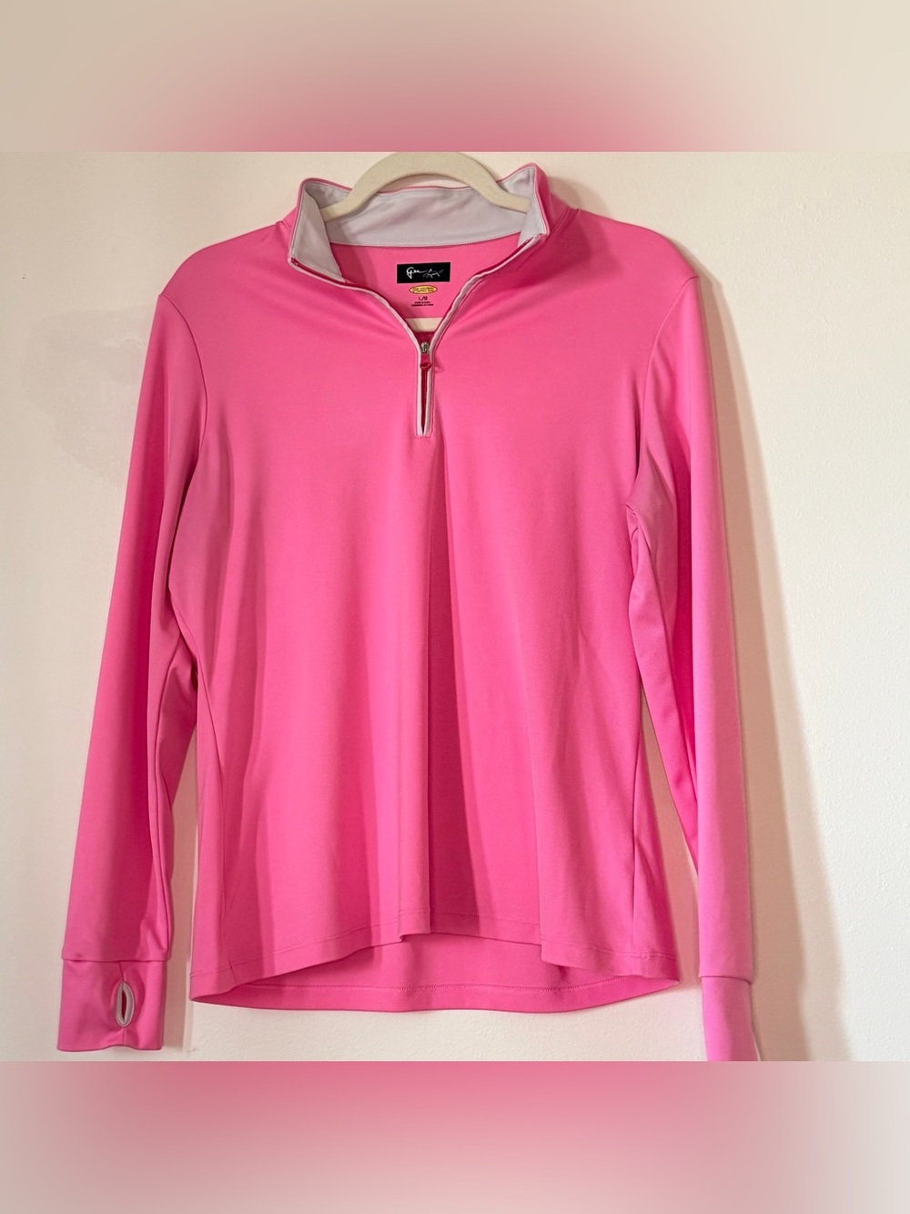 Greg Norman Collection Hot Pink Quarter-Zip Long Sleeve Pullover